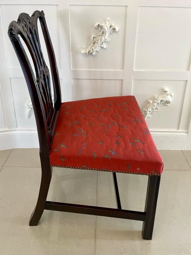 Set of 12 Antique Victorian Quality Carved Mahogany Dining Chairs - Image 7